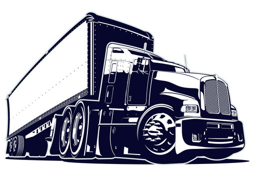 Cartoon semi truck Stock Vector | Adobe Stock