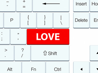 Love red keyboard button