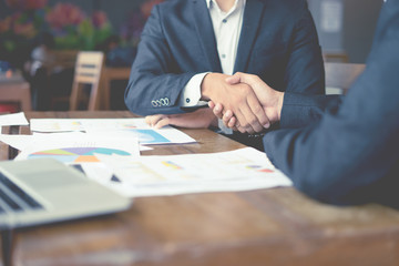 Business partnership marketing meeting concept. Image businessmans handshake. Successful...