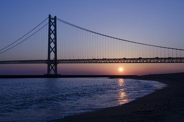 sunset with bridge 