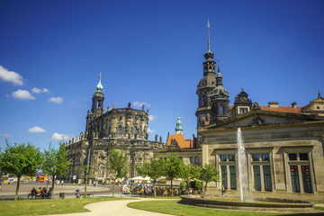 Fototapeta premium Dresden, Saxrony, Germany-May 2017:Famous Zwinger palace in Dresden, Saxrony, Germany