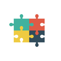 Puzzle pieces isolated icon. Game concept in flat style.