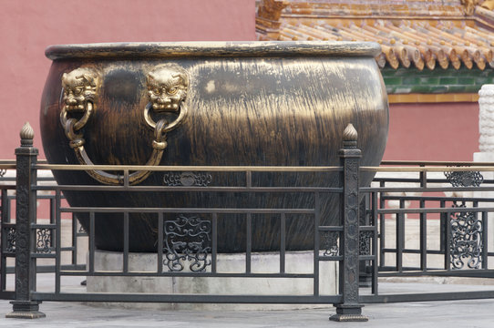 Large bronze pot in Beijing Forbidden City