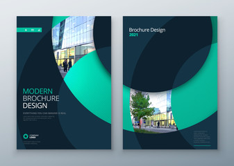 Brochure template layout design. Corporate business annual report, catalog, magazine, flyer mockup. Creative modern bright concept circle round shape