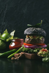 Home made burger with guacamole
