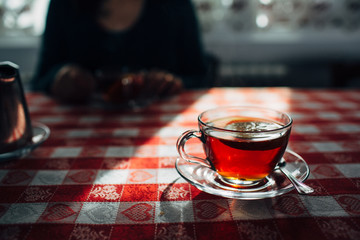 A cup of tea on the table