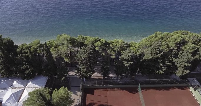Tennis courts in Tucepi aerial view