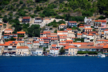 Fototapeta na wymiar Vela Luka is a picturesque coastal town on Korcula Island, in Croatia. 