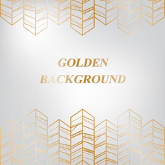 Triangle arrow golden pattern and template on gray background