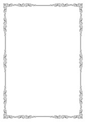Decorative black  framework. Template for certificate, diploma, label. A3 page proportions. 