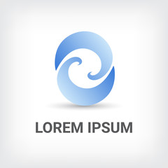 curve vector logo design template, wave icon, spiral sign, twist symbol, vector illustration