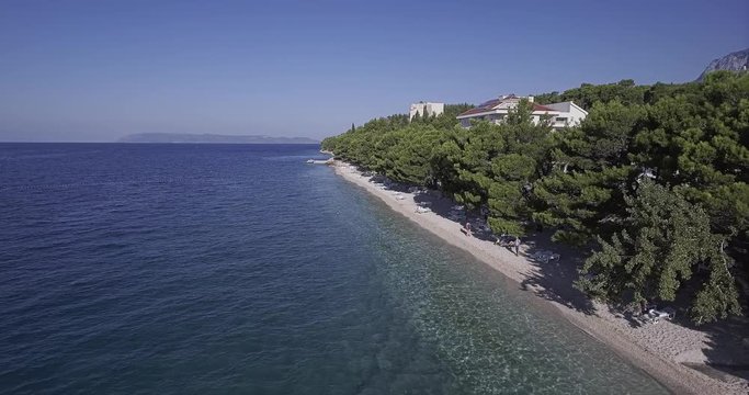 Tucepi beach aerial view