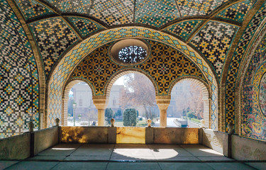 Colorful mosaic pattern of Golestan Palace