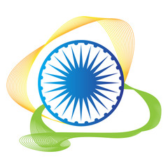 Isolated emblem of the flag of India, Vector illustration