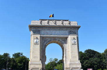 Fototapeta na wymiar Victory Arch Bucharest Romania Europe
