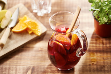 Jug of typical spanish sangria