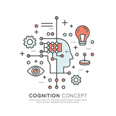 Vector Icon Style Illustration Concept of Machine Learning, Artificial Intelligence, Cognition, Technology of Future, Isolated Symbols for Web and Mobile