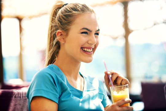 Drinking juice in the monring