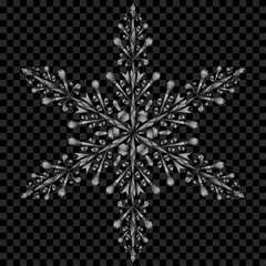 Big translucent Christmas snowflake. Transparency only in vector file