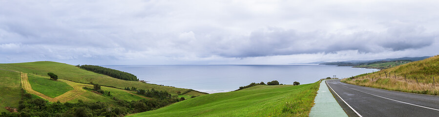 Obraz premium Sea cost panorama , Bay of Biscay, Asturias, Spain