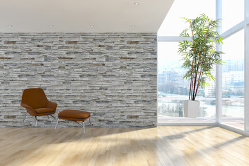 Zero gravity, modern bright living room, interiors. 3D rendering