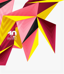 3d modern triangle low poly abstract geometric vector