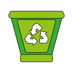 garbage can with recycle arrows icon image