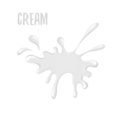 Isolated cream blue splash on white background. Vector illustration of isolated cream splash on white background