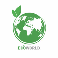 Ecology logo. Eco world symbol, icon. Eco friendly concept for company logo