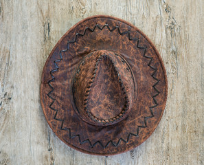 Fototapeta na wymiar Old, battered cowboy hat