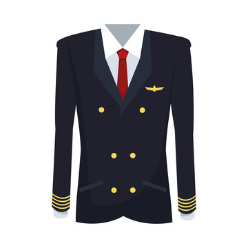 pilot captain aviator uniform coat with golden badge wings