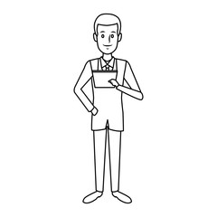 doctor medical staff standing holding clipboard