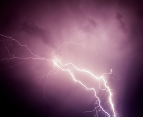 Fototapeta premium Thunderstorm lightning and clouds