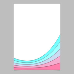 Blank brochure template from colorful curved stripes - vector page, flyer graphic