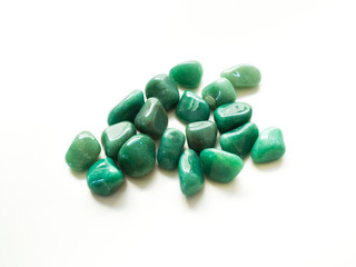 Tumbled aventurine stones for crystal therapy treatments and reiki detail