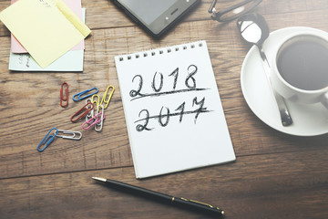 2018 on page with stationary