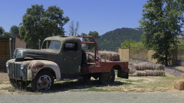Farm Old Truck and Goats Calistoga, California