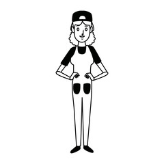 woman painter with cap employee character