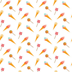 Fototapeta na wymiar Candy and ice cream. Seamless pattern