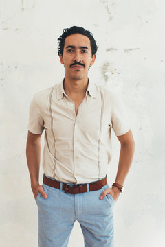 Indoor Portrait of Young Handsome Mexican Man