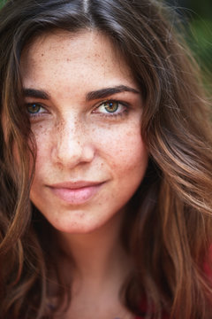close up portrait of of beautiful woman