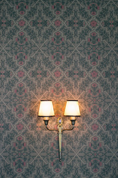 Vintage wall lamp with texture background