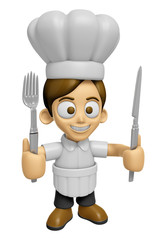 3D Chef Man Mascot