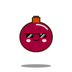 pomegranate fruit cartoon character icon kawaii Flat design Vector Illustration