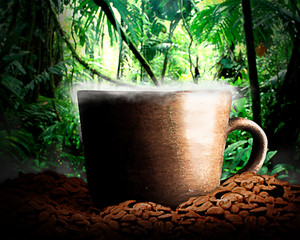 Coffee Beans Forest Art, Jungle,