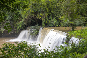 Sri Dit waterfall at Khao Kho during rainy season. Phetchabun, Thailand.