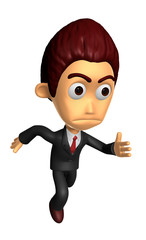 3D Business man character couples on Running. Work and Job Character Design Series.