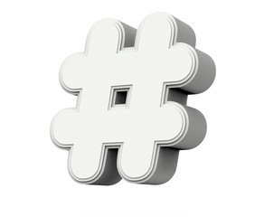 white hashtag mark