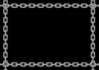 3d rendering of chains frame for any title or message