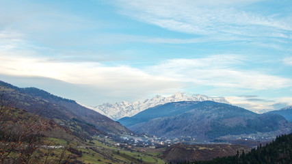  A beautiful mountain landscape. Samegrelo, Upper Svaneti, Georgia.